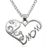 I Love You Mom Silver Heart Necklace Photo 2