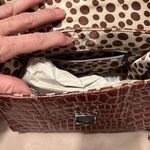 NWT Comely brown faux alligator handbag polka dot scarf that matches the lining Photo 2