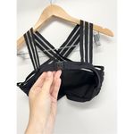 Kenneth Cole  Swimming Top Size Medium Black Stretch Crisscross Padded Photo 6