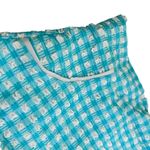 NEW Free People Seea Small high waisted bottoms Lagoon Textured Check Blue NWT White Photo 5