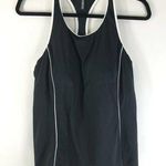 Lands' End  Tankini Top Racerback Keyhole Black White 2 Photo 0