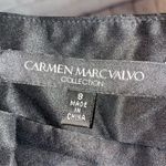 Carmen Marc Valvo  Satin & Velvet Black Full Skirt Photo 4
