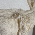 DOEN 🏹Docia Top Nutmilk EUC Cream eyelet puff sleeve top bow ribbon size small White Photo 2