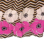 Julie Haus Pink Tan Black Stripe/Floral Silk One Shoulder Dress Size Small Photo 3