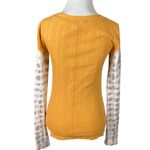 Free People  Big Sur Ribbed Tie-Dye Thermal Long Sleeve Top Amber Orange Small Photo 5