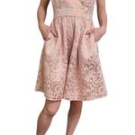 Rose Gold Floral V Neck Sleveless Mini Dress Size XS Photo 3