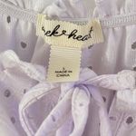 Derek Heart Women’s Eyelet Lace Stretch Blouse Top Sz Large White Front Tie Accent Photo 2