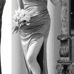 XScape Black Metallic Maxi Dress One Shoulder Draped Padded Cups Womens Size 8 Photo 0