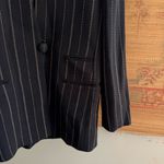 Vintage Wool Pinstripe Relaxed Fit Blazer Blue Size 2P Photo 1