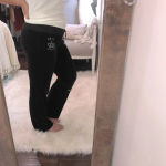 BCBGMAXAZRIA  size medium black velour sweatpants Photo 1