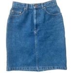 Calvin Klein Vintage Sport Mid Length Denim Straight Pencil Skirt Size 8 Photo 0