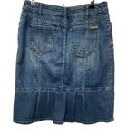 Pilcro and the Letterpress Pilcro Anthropologie Classic Denim‎ Pencil Skirt Size 28 Back Ruffle High Waist Photo 1