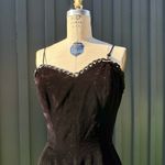 1950s Vintage Black Velvet Circle Skirt Dress Size M Photo 1