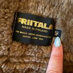 FRIITALA | 100% Sheepskin Shearling Car Length Double Breasted Coat Size 40 / 8 Tan Photo 6