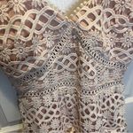Lulus  pale blush lace crotchet ruffle mini sleeveless dress Photo 7