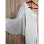 Lulus NWT  Majestic Attitude White Cape Sleeve One-Shoulder Maxi Dress Wedding S Photo 3
