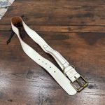 Gap Vintage Y2K  Women's Cow‎ Leather Wide Distressed Buckle Belt White Medium Photo 2