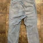 EXPRESS  Light Wash Curvy Mom Jeans Super High Rise Raw‎ Hem Size 16 Photo 1