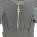 Reformation  Kinglsey Mini Dress Zipper Front Short Sleeve Black‎ Size Small Photo 5