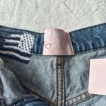 Revice Denim  patchwork high rise jean shorts Photo 4