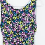 ZARA  Womens Floral Ruched Midi Sleeveless Tank Dress Size Small Feminine‎ Artsy Photo 5
