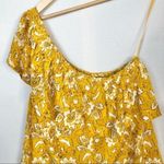 Madewell Silk One-Shoulder Ruffle Top in Yellow Assam Floral S Photo 6