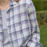 Frank & Eileen  Classic Linen Shirt in Plaid White/Blue Size S Photo 0