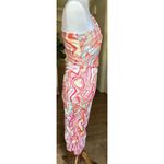 Love x Design One Shoulder Midi Dress XL Multicolor Marble Print Ruched Bodycon Photo 3