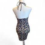 Forever 21 Blue Sunflower Halter Mini Bodycon Dress Size XS Photo 1