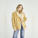 Driftwood NWT Driftwoold Tan faux suede Double Breasted Sherpa lined Jacket large Photo 1