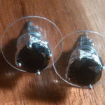 Thai Black Spinel Sterling Silver Stud Earrings, Pendant Stainless Steel Chain Photo 0