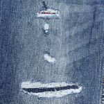 Old Navy Blue & Red Denim Patchwork Distressed Jeans Size 36x30 Photo 5