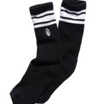 NWT Free People Last Lap Black Embroidered Tube Socks Photo 0