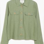 Lucky Brand Green Linen Utility Jacket Photo 2