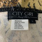 Metallic Safari Print Silk Blend Sweater L Black Loose Knit Sleeve Zebra Leopard Size L Photo 5