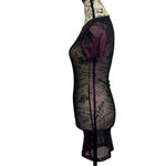 Icon Swim Mesh Sheer Bodycon Mini Dress Bondage Goth Grunge Steampunk Witchy S Black Photo 2