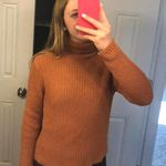 Don't Ask Why Orange Ribbed Turtleneck Sweater Photo 0
