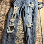 American Eagle Outfitters Blue Distressed Overalls Photo 5