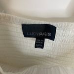 Lucy Paris Smocked Puff Sleeve White Top Sz XS Photo 3