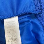 Francesca’s Royal Blue Crochet Mini Dress Size Small open back V Photo 3