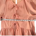Karlie Bow Poplin Dress Womens M Orange Puff Sleeves Tiered Pockets Cottagecore Photo 5