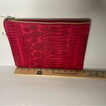 Elle  Vibrant Red Patterned Cosmetic Bag Photo 3