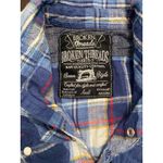 Broken Threads Blue Plaid Pearl Snap Western Shirt Small Coastal Cowgirl Flannel Photo 3