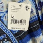 Free People NWT Free‎ People Peasant Blouse Indigo Combo Bell Sleeve Bohemian Top M Photo 7