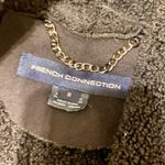 French Connection faux suede and fur trimmed black dress coat S Photo 7