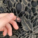 Y2K Simply Emma Black & Gold Crochet Lace 1X Tunic Top Whimsigoth Fairy Grunge Photo 10