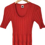 M MISSONI Burnt Orange Crochet Knit Short Sleeve Sweater Dress Size Small Photo 2