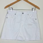 Citizens of Humanity white slightly distressed denim mini skirt. Size 26 Photo 2