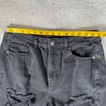 American Eagle  Black Mom Jeans Womens 12 Regular Distressed Destroyed High Rise Photo 6