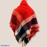 D&Y  Square Red White & Blue Blanket Scarf NWT Photo 1